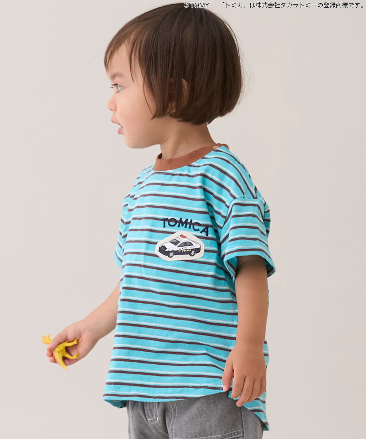 Детская футболка с принтом Multi Stripe TOMICA petit main, Orange — фото 2