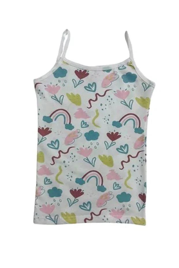 Детский комплект из топа и шорт для девочек с принтом Rainbow Flower Elmas Kids, Nude Color — фото 2