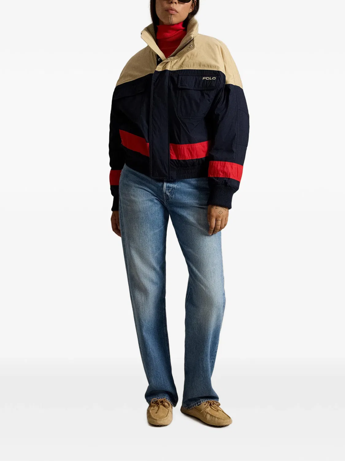 Лыжная куртка синяя комбинированная Polo Ralph Lauren, синий — фото 2