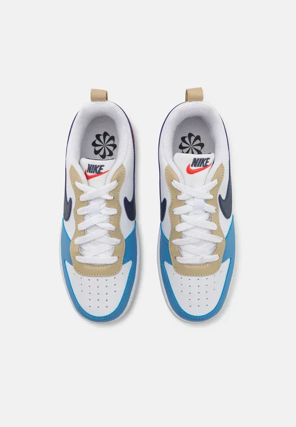 Кроссовки с перфорацией Court Borough Low Recraft Nike Sportswear, White, Thunder Blue, Light Crimson Beyond, белый/синий/малиновый — фото 4
