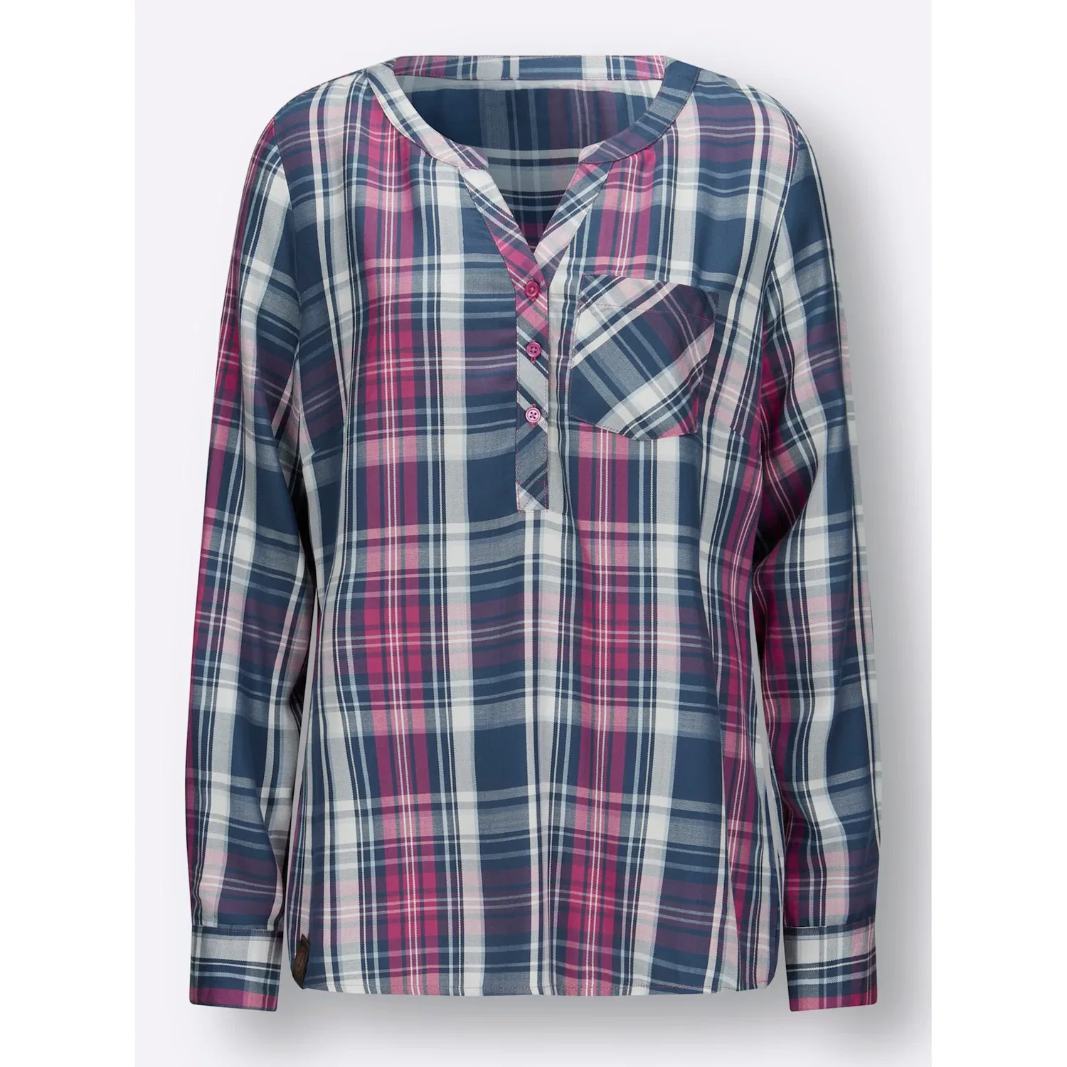 Женская блуза кара Casual Looks, Blue/Fuchsia Plaid — фото 4