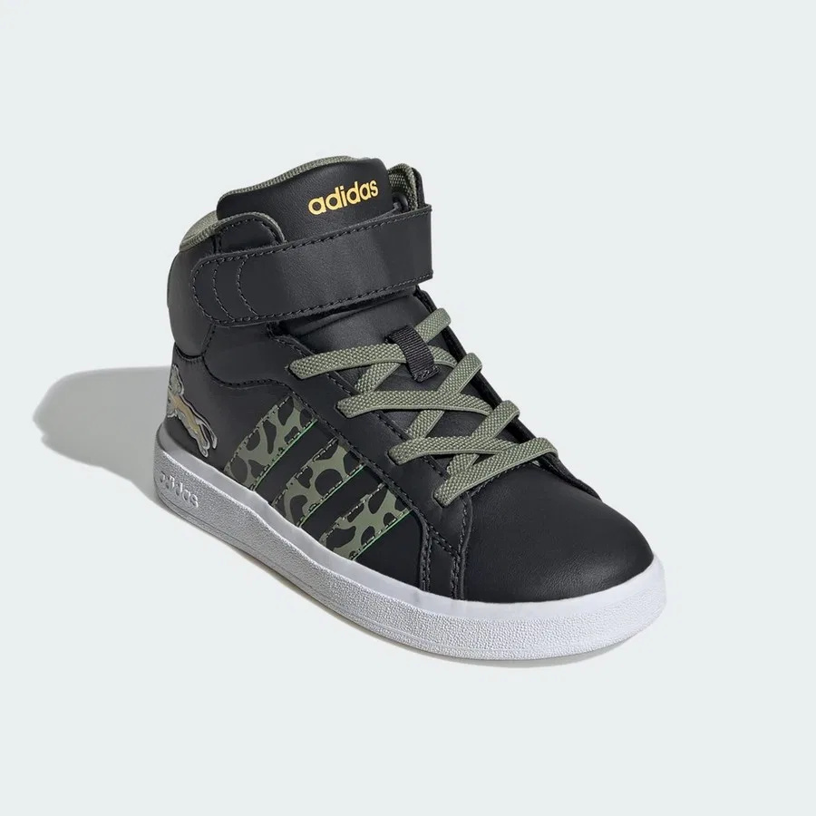 Кроссовки детские с принтом Lion King Grand Court Mid adidas, Серо-зеленый — фото 4