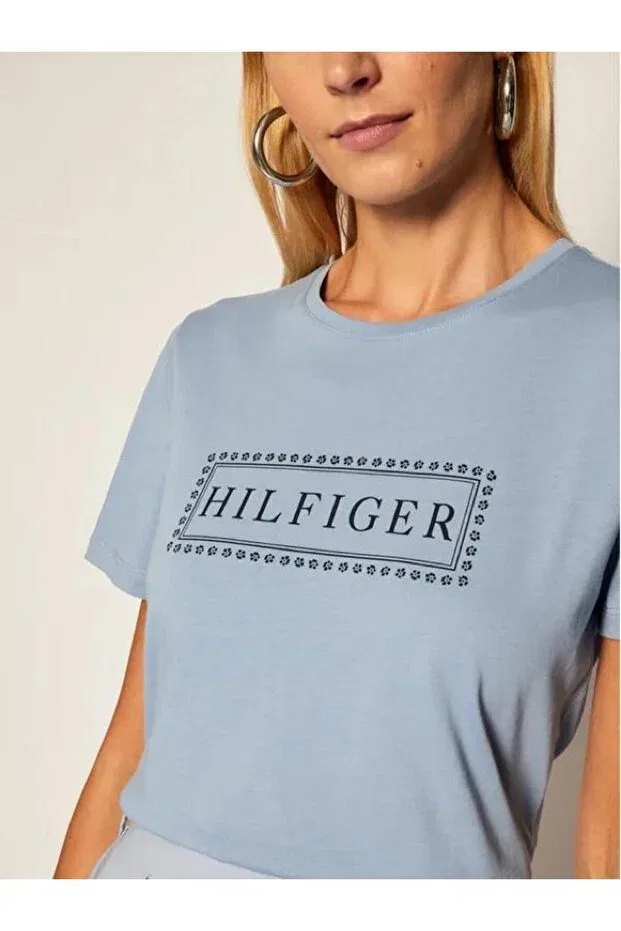 Женская футболка хлопковая Cleo Tommy Hilfiger, Blue — фото 2