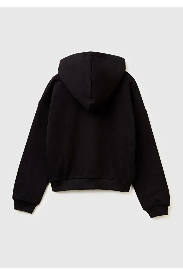 Детские свитшот для девочек с вышивкой United Colors Of Benetton, Black — фото 2
