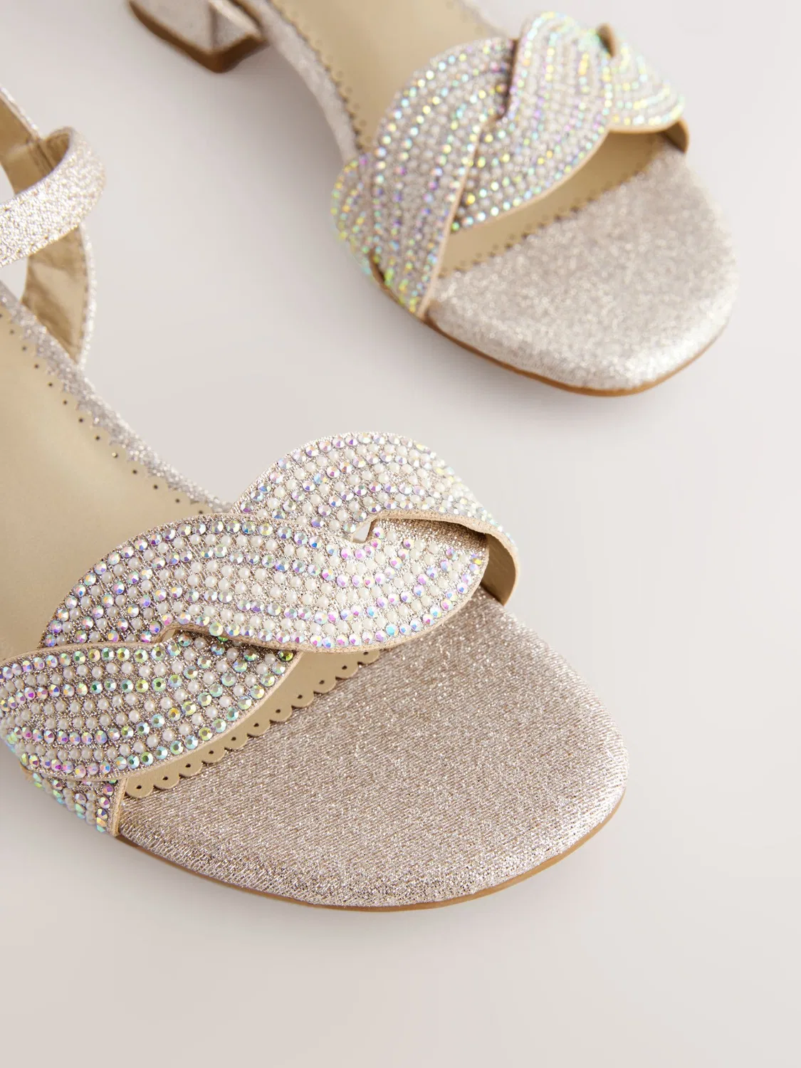 Босоножки на каблуке Next Ivory Glitter, Ivory Glitter — фото 4