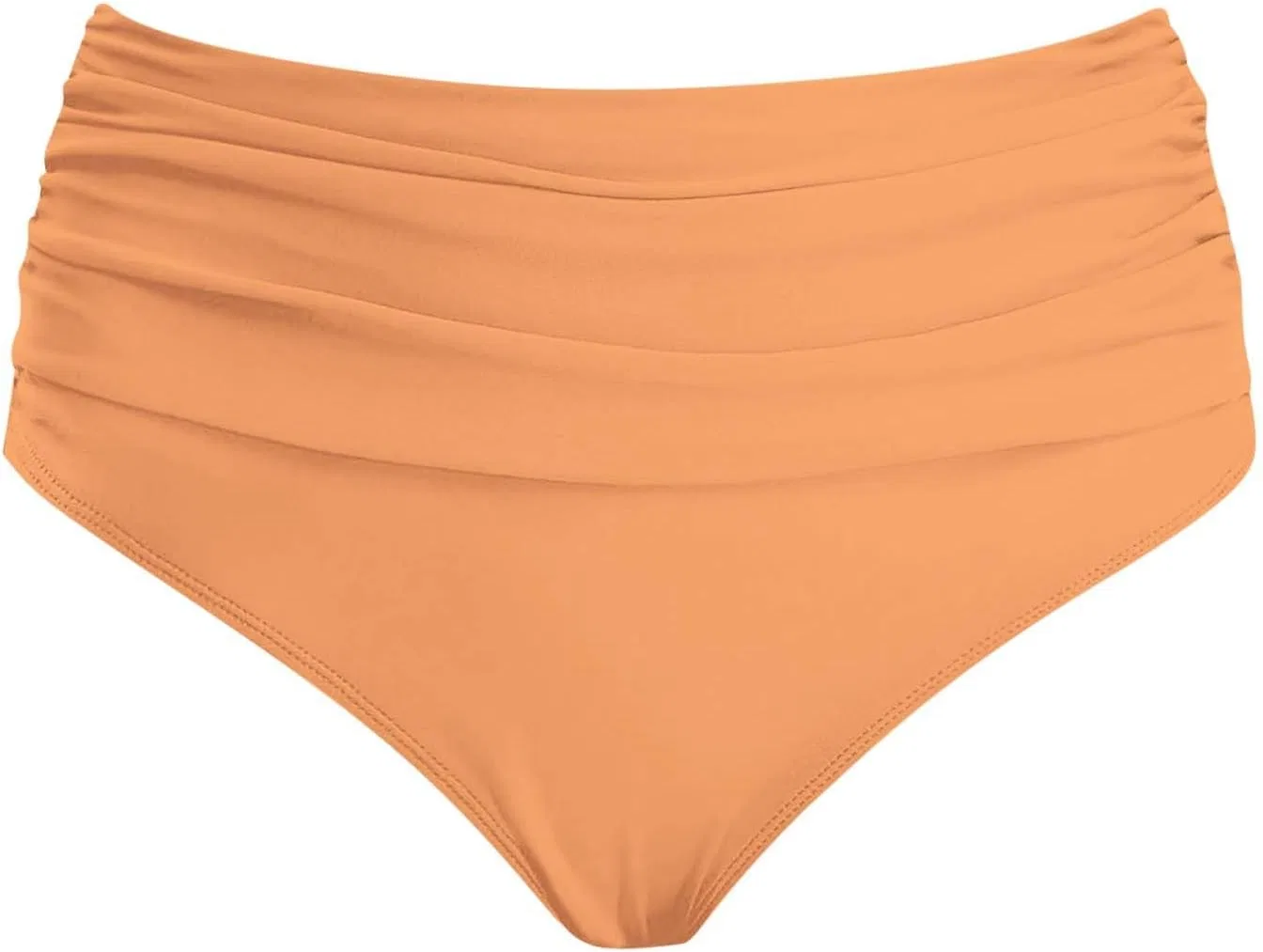 Женские плавки с завышенной талией с защипами, Orange — фото 3