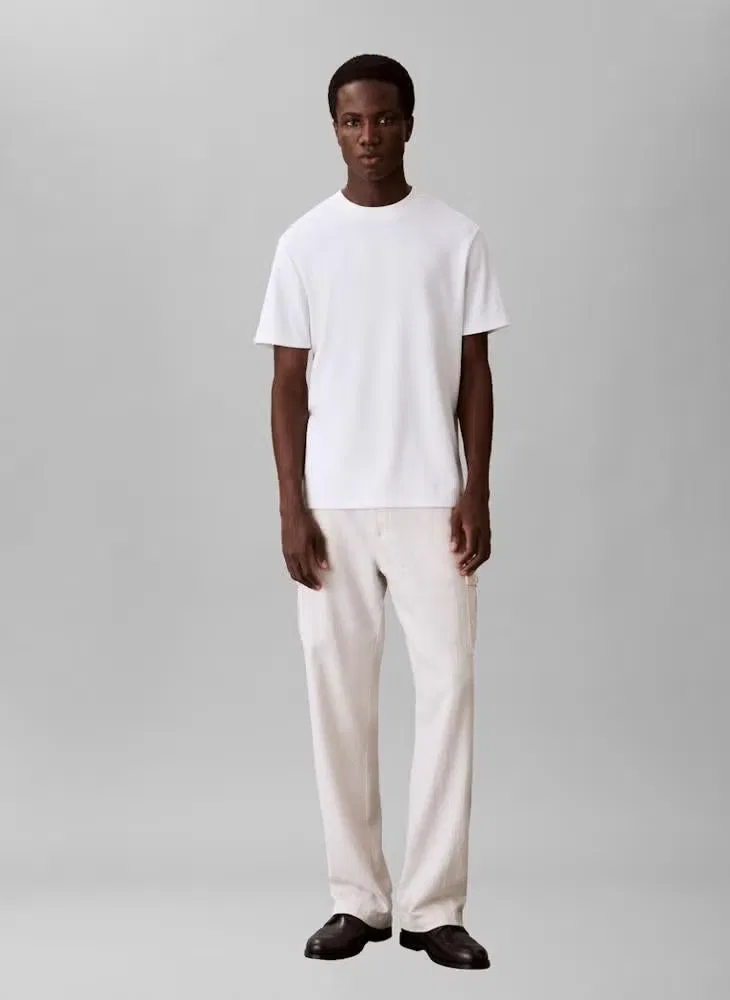 Футболка с техническим интерлоком Tech interlock knit Calvin Klein, белый — фото 4