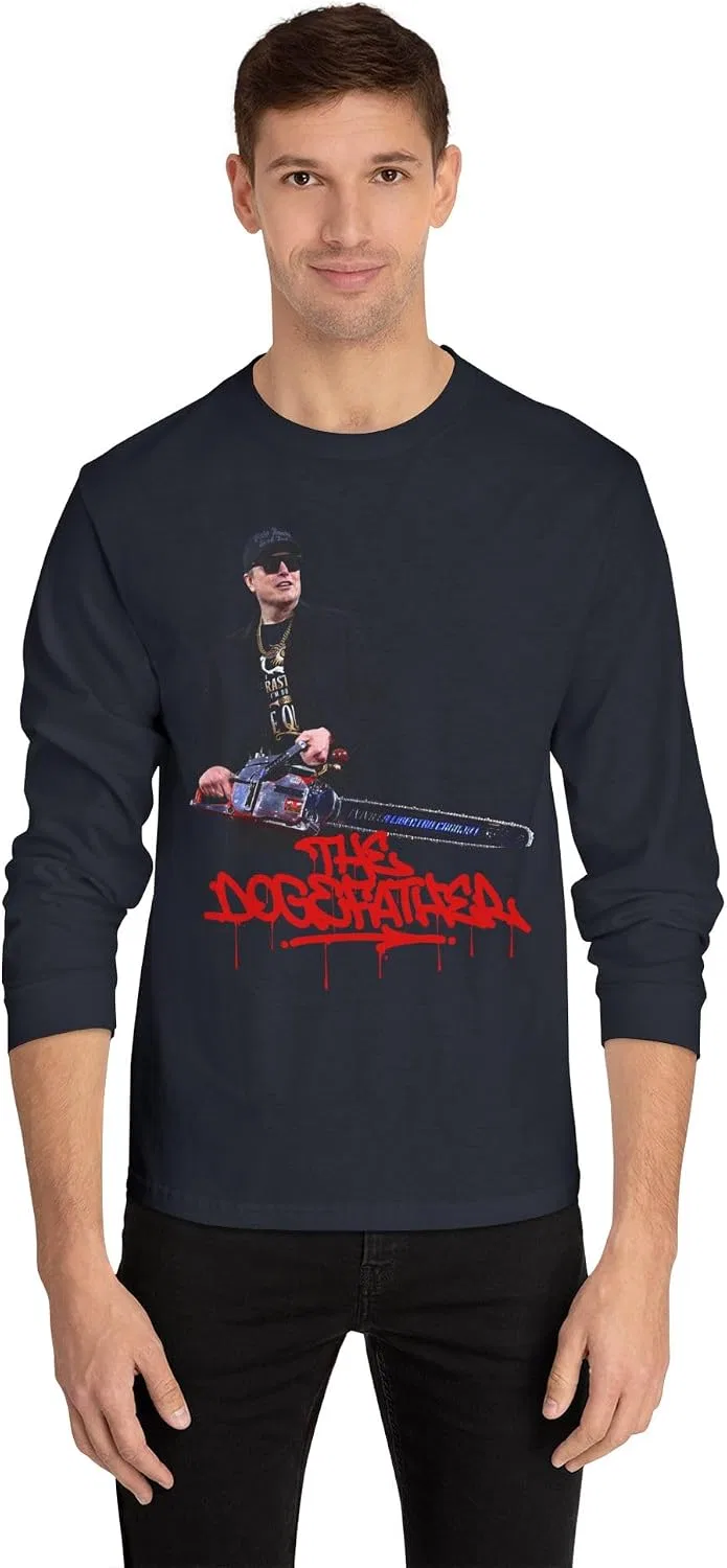Унисекс футболка с длинным рукавом с принтом Dogefather American Apparel 1304, Black — фото 3