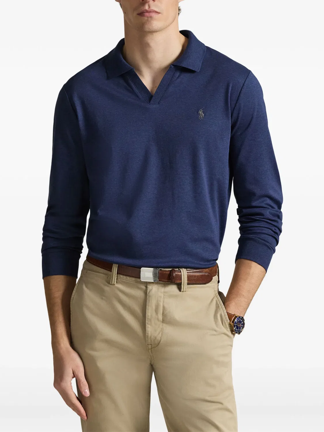 Polo Ralph Lauren Джемпер с V-образным вырезом, синий — фото 2