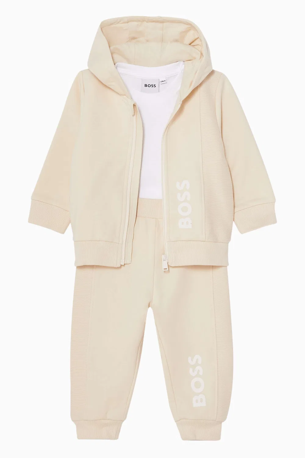 Комплект из 3 предметов хлопковый BOSS Kidswear, нейтральный — фото 2