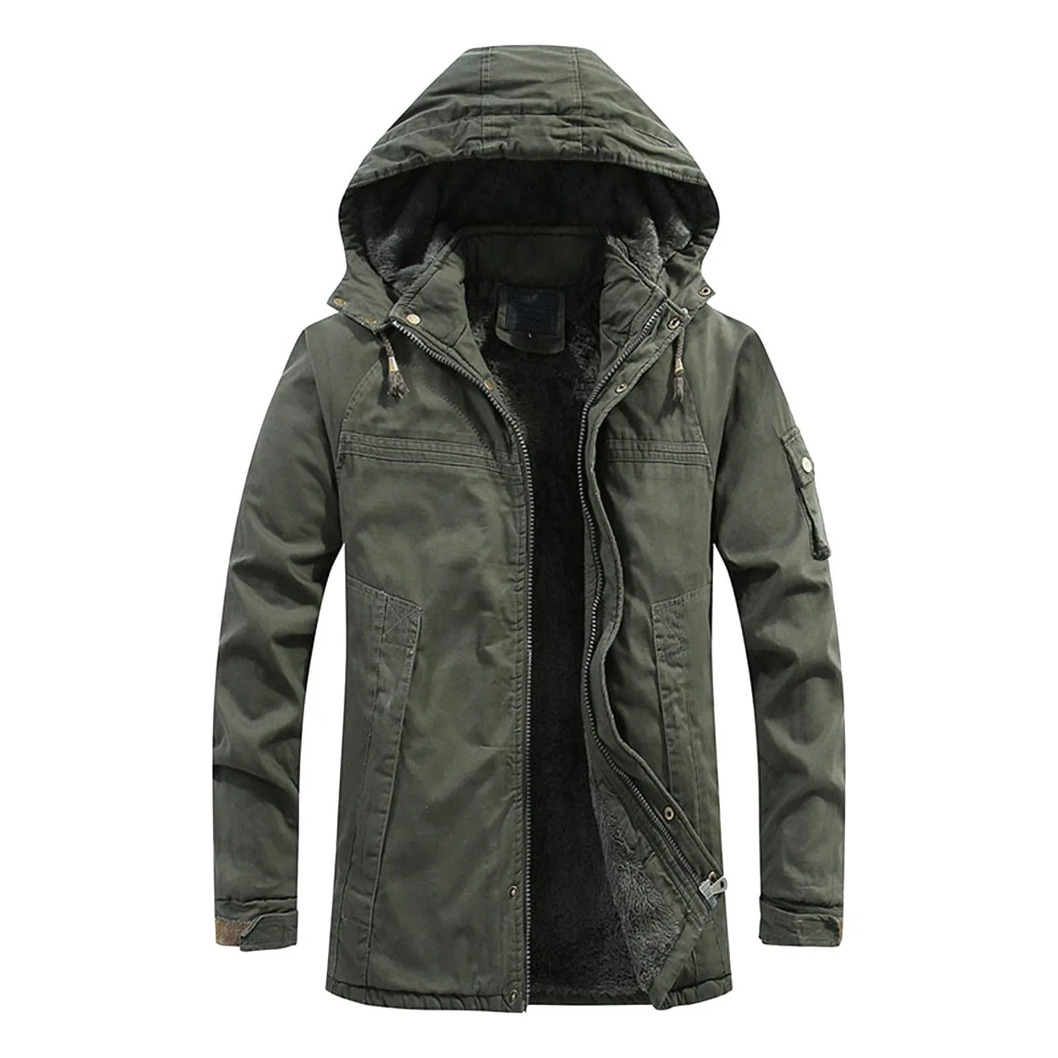 Мужское зимнее пальто с длинным рукавом Soft Shell, Army Green