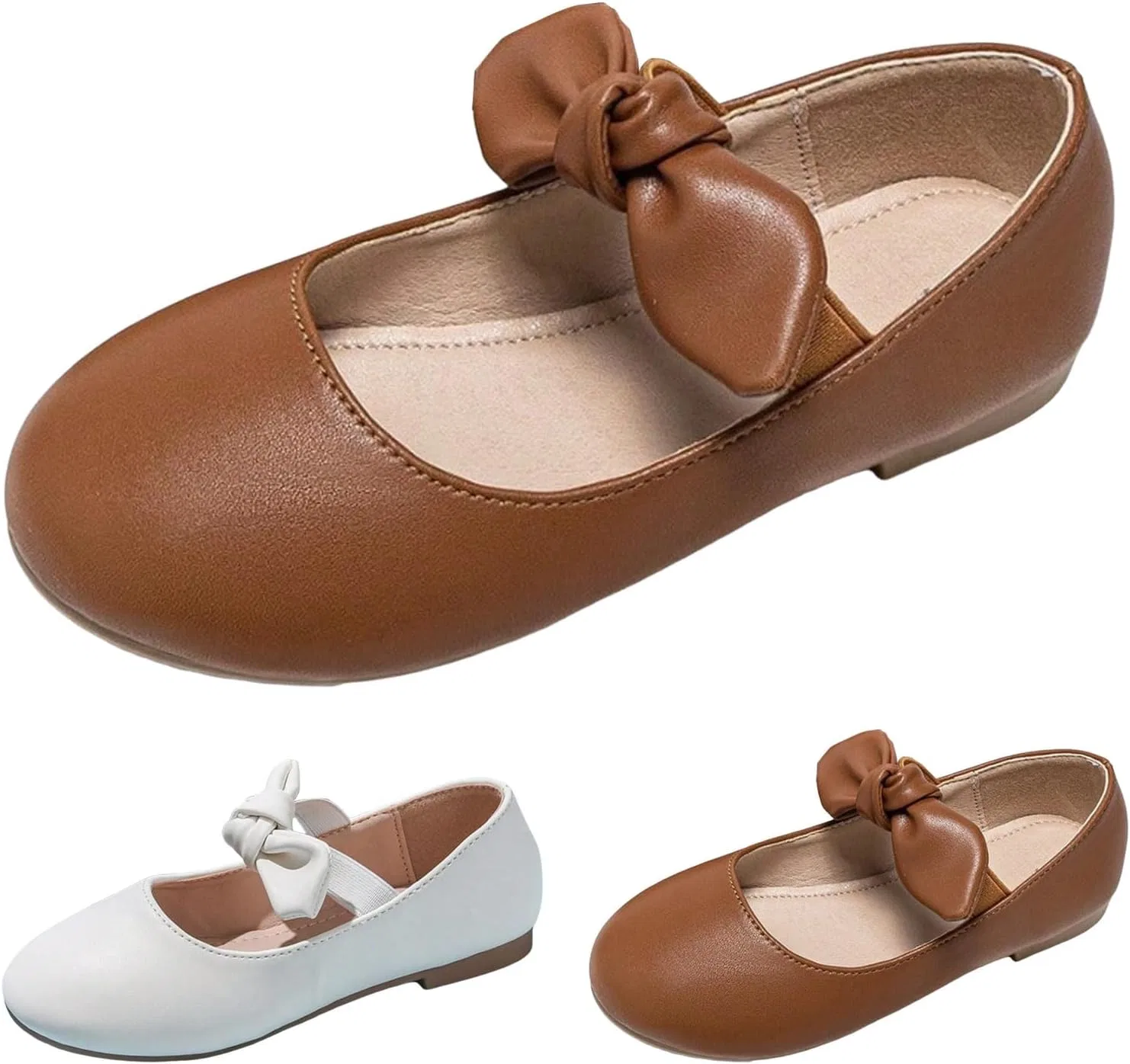 Детские туфли для девочек с пряжкой и ремешком на щиколотке, модель Mary Jane Patent Leather Flats, Brown