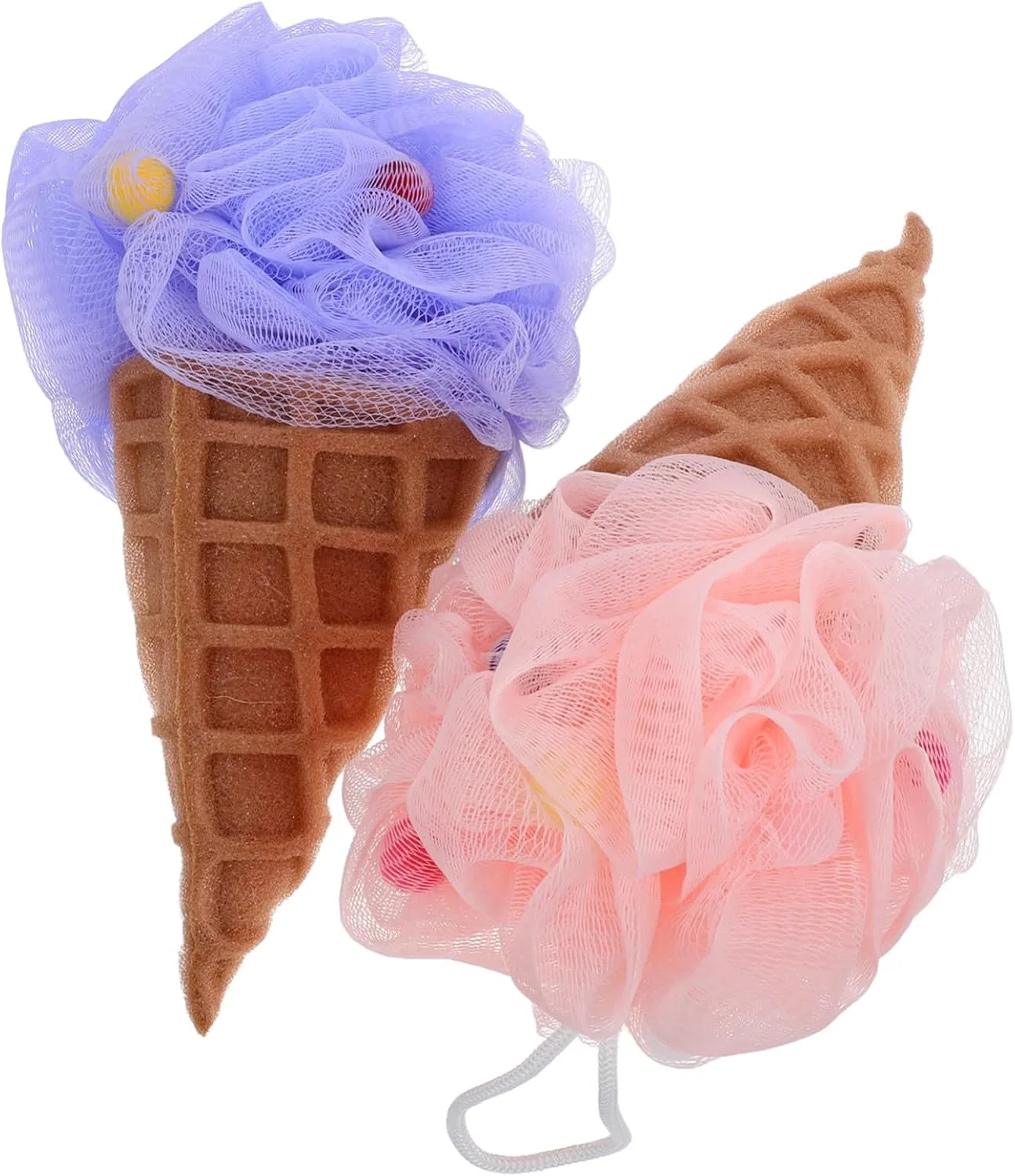 Мочалка для душа Ice Cream, PLAFOPE, набор 2 шт, 20x11x11 см
