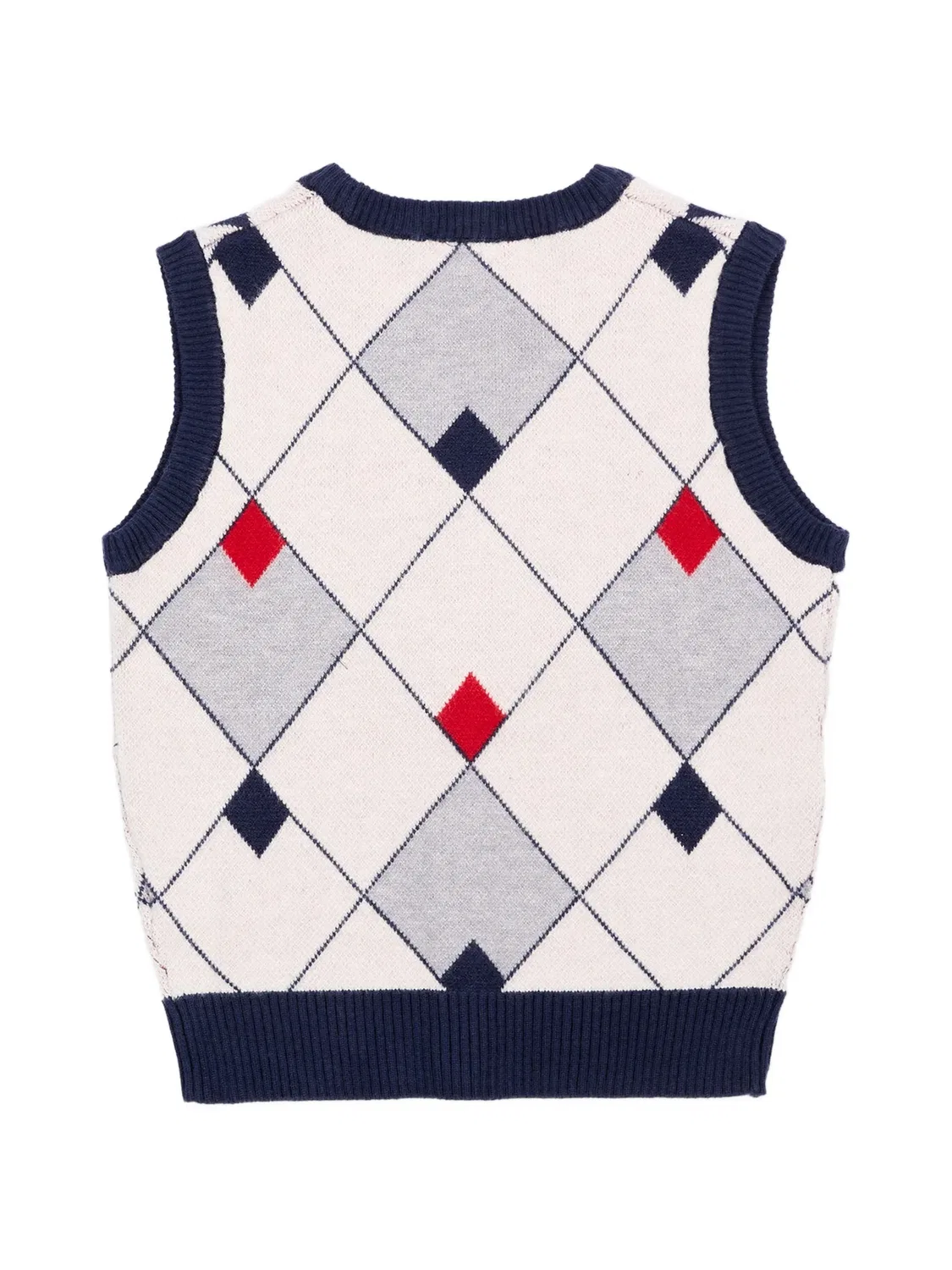 Кардиган с узором аргайл Trussardi Junior, нейтральные цвета — фото 2