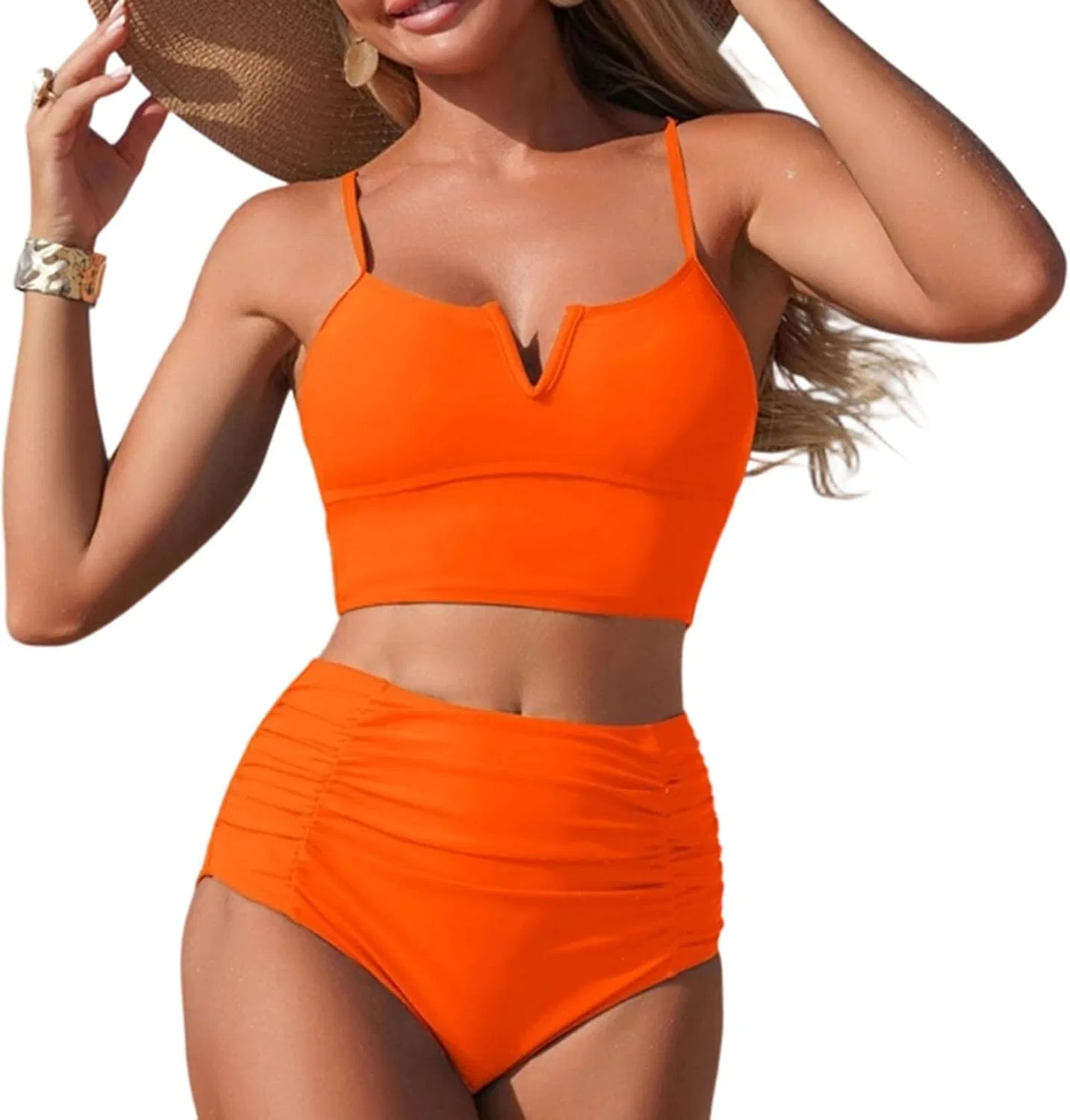 Женский бикини-комплект с утяжкой живота, Orange