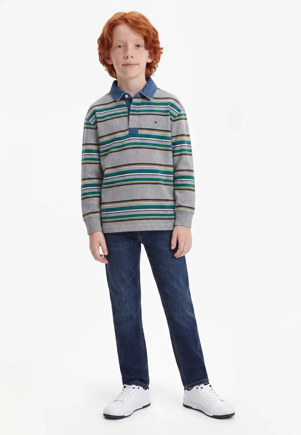 Регби - футболка с длинными рукавами Tommy Hilfiger, Medium Grey Heather