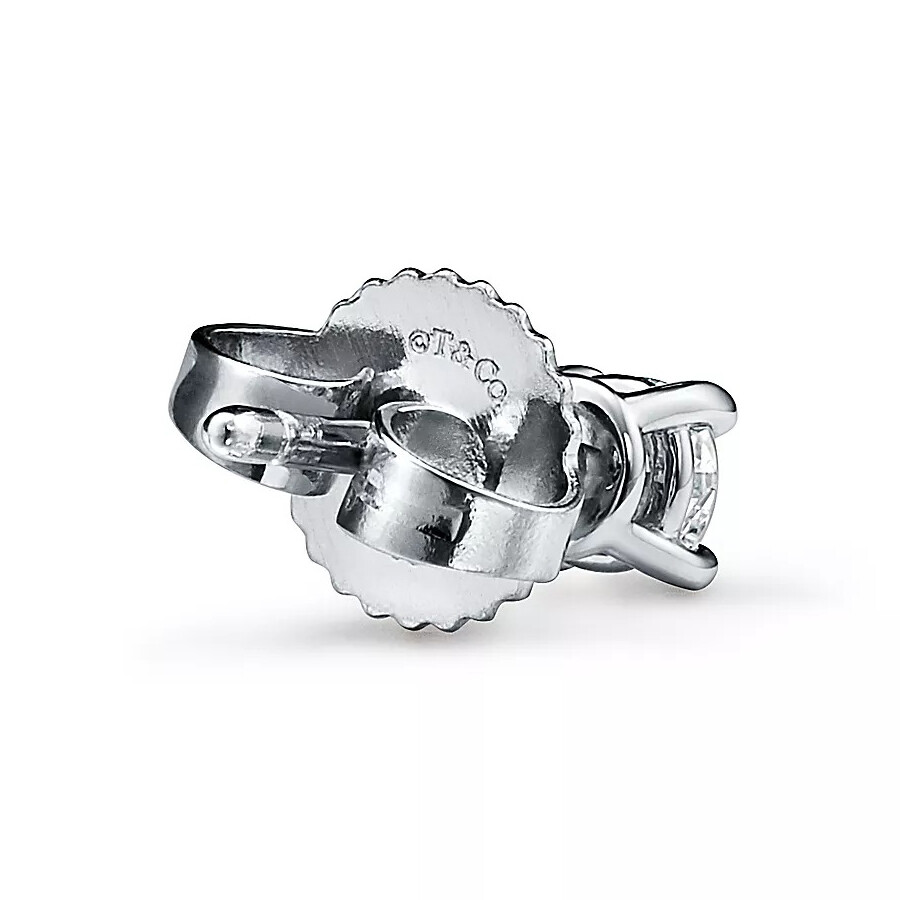 Серьги Tiffany & Co Solitaire Diamond Stud, платина — фото 3