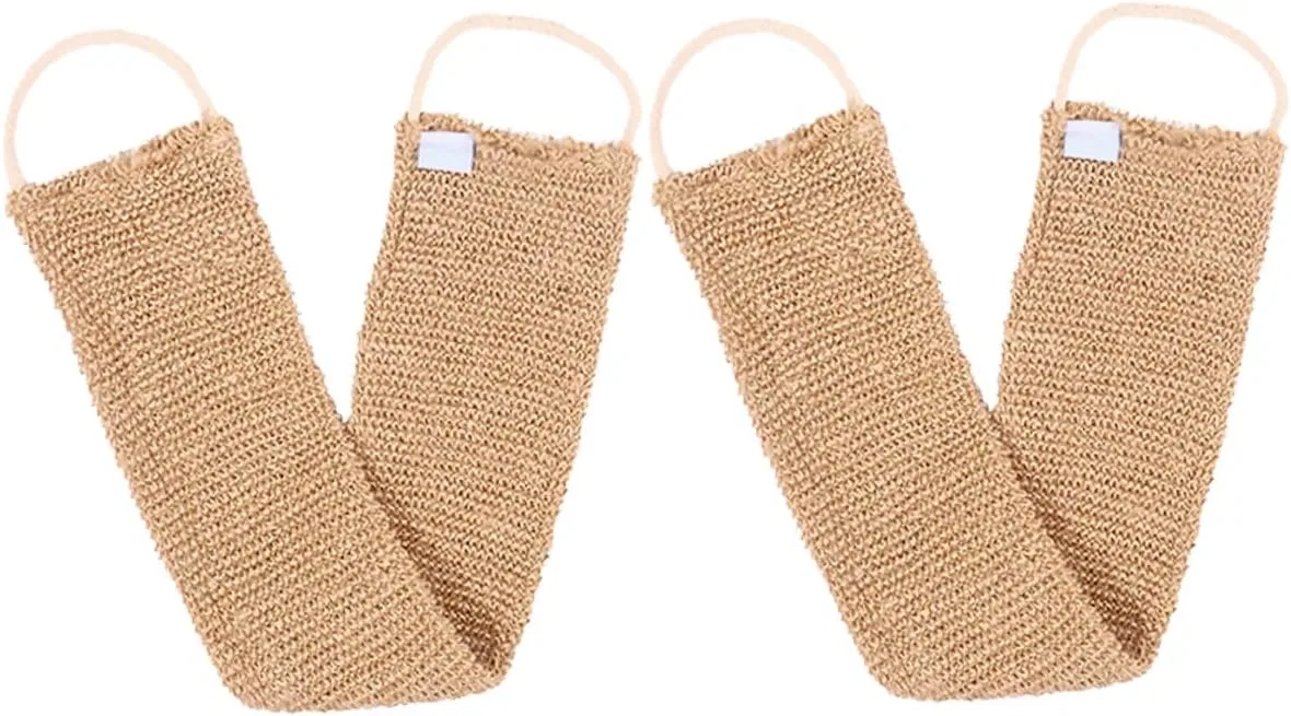 Скраб-полотенце для спины Ramie Jute, 2 шт, 66 x 10 x 1 см, Светло-коричневый Valiclud