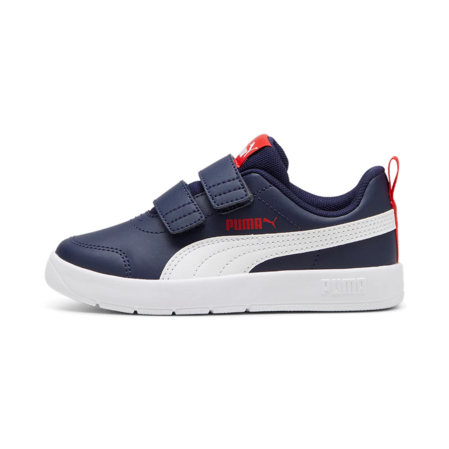 Детские кроссовки для активных игр Courtflex V3 PUMA, Navy/White/Red — фото 2