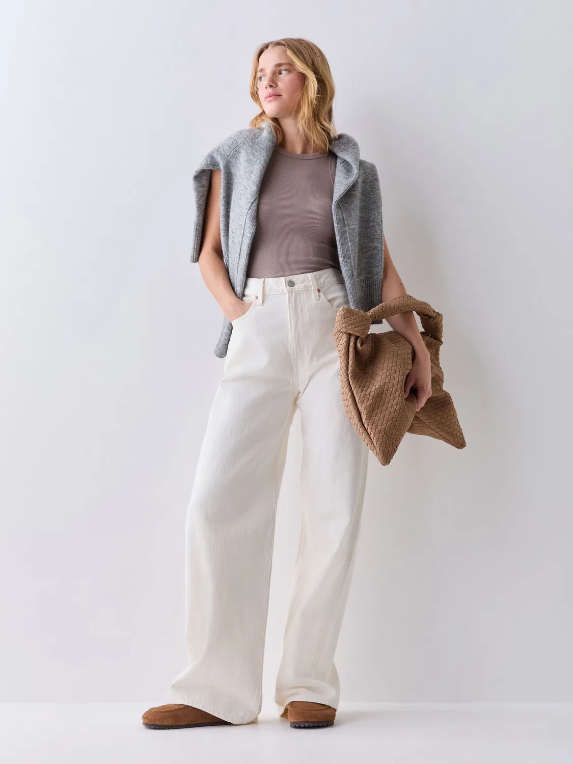 Джинсы Wide Leg Ribcage Levi's, белые