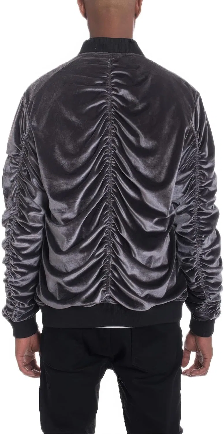 Мужская куртка-бомбер с длинным рукавом, Slim Fit, серый — фото 3