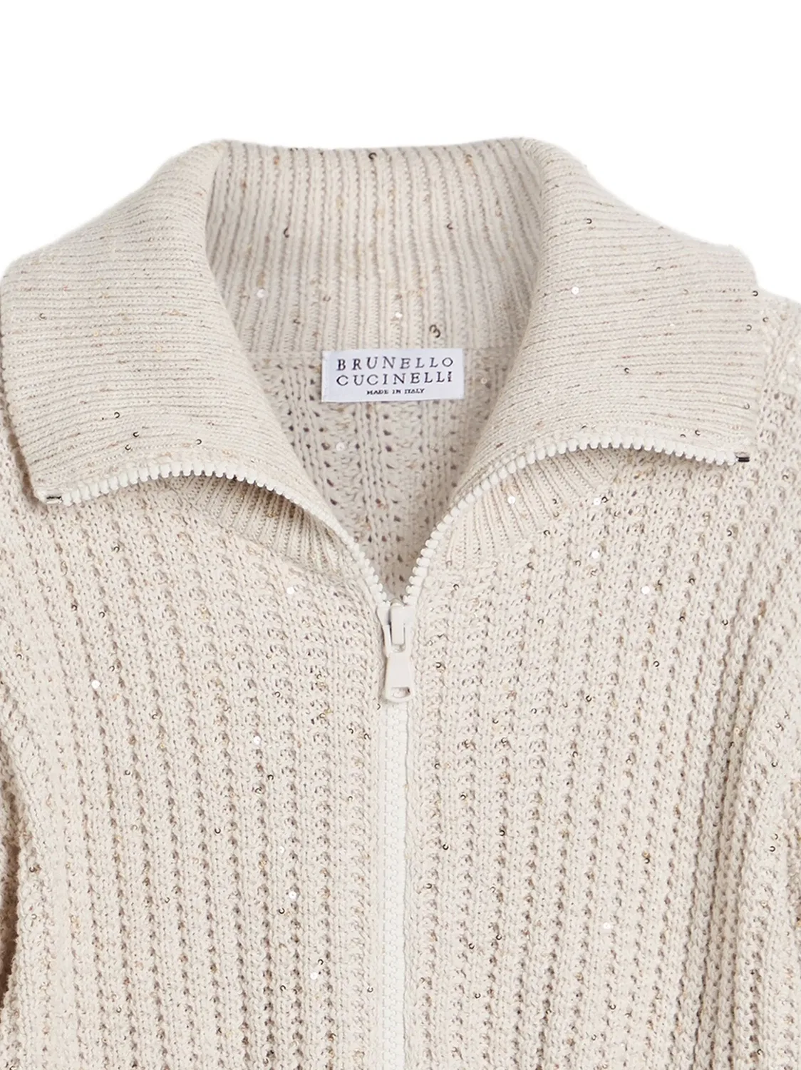 Кардиган на молнии из хлопка Brunello Cucinelli, нейтральные — фото 2