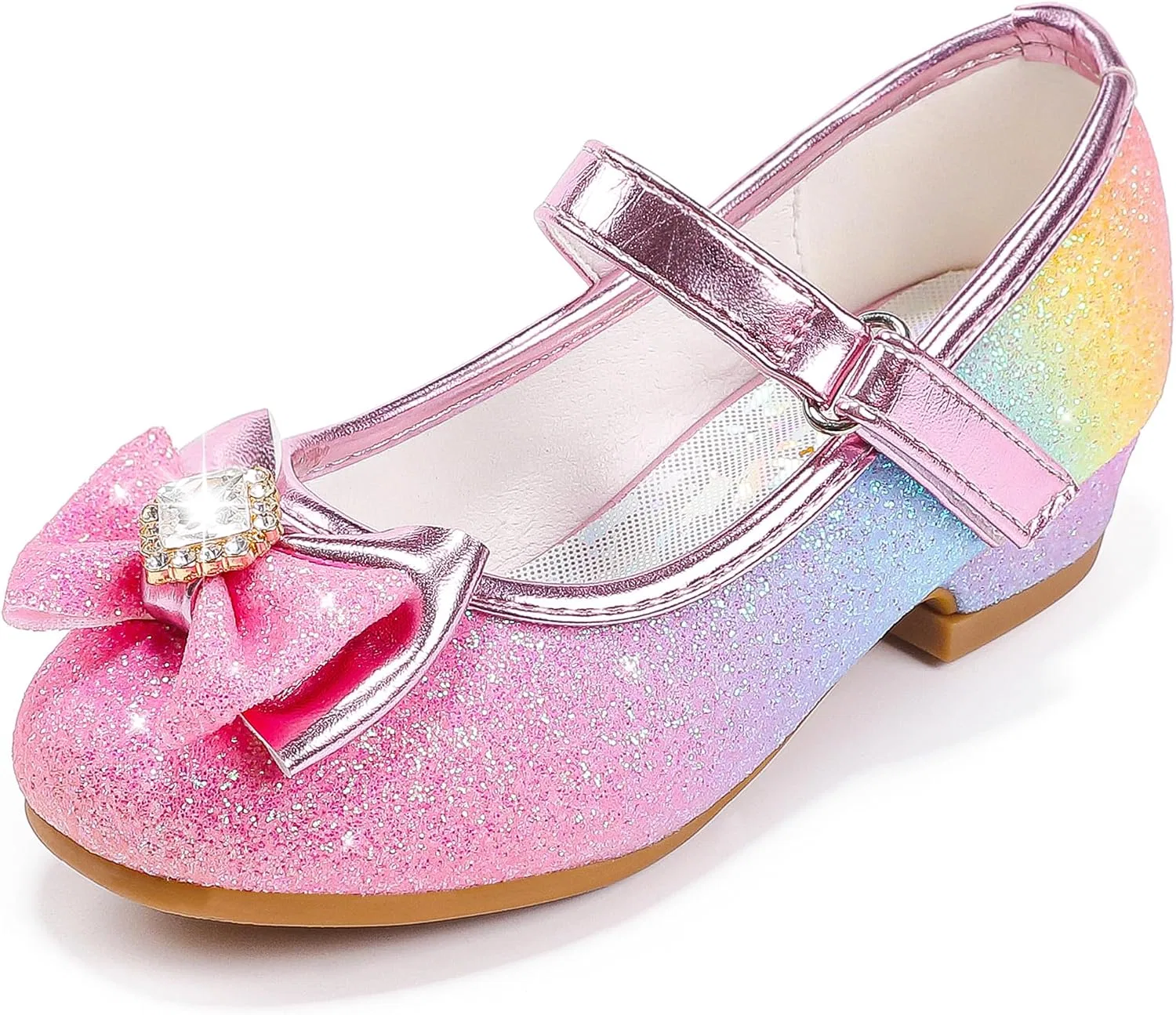 Детские туфли Мэри Джейн с цветком Furdeour, Rainbow