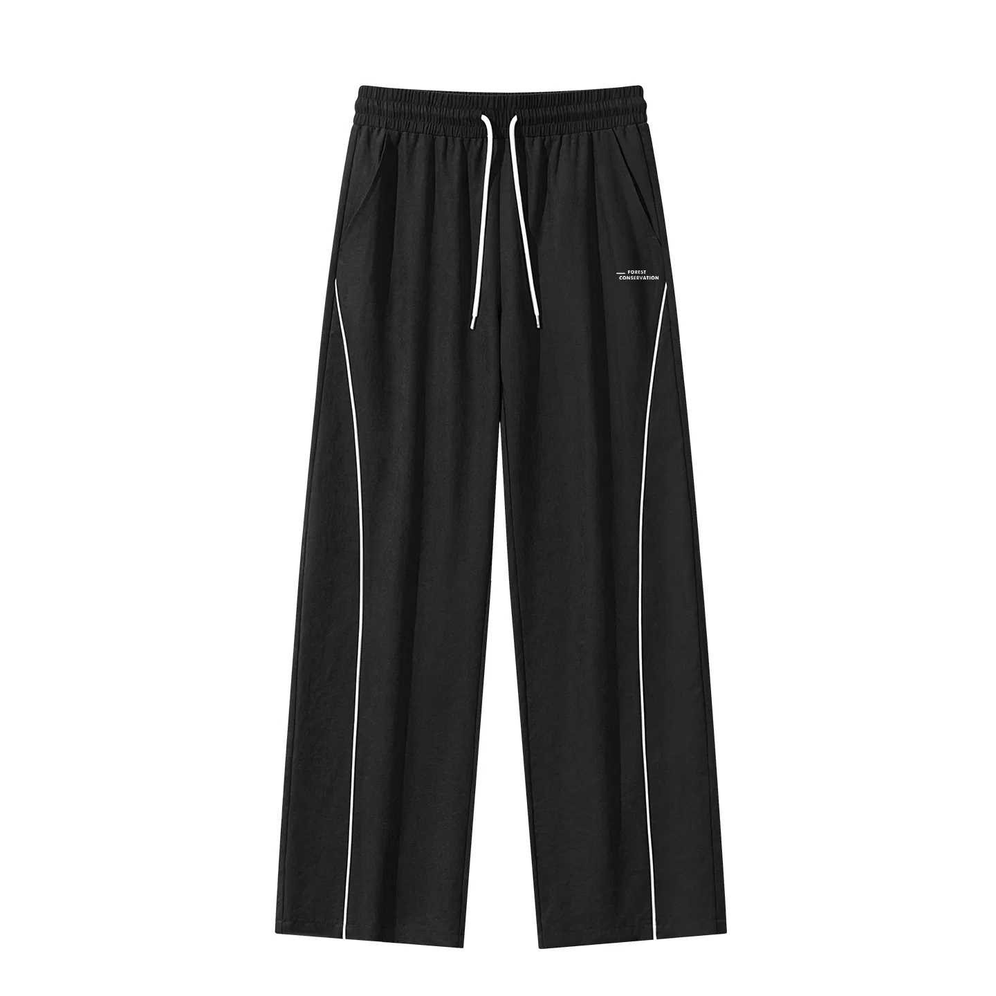 Детские повседневные брюки прямого кроя MINISO, Side Stretching Strip Black (Mb Forest White Pants Label)