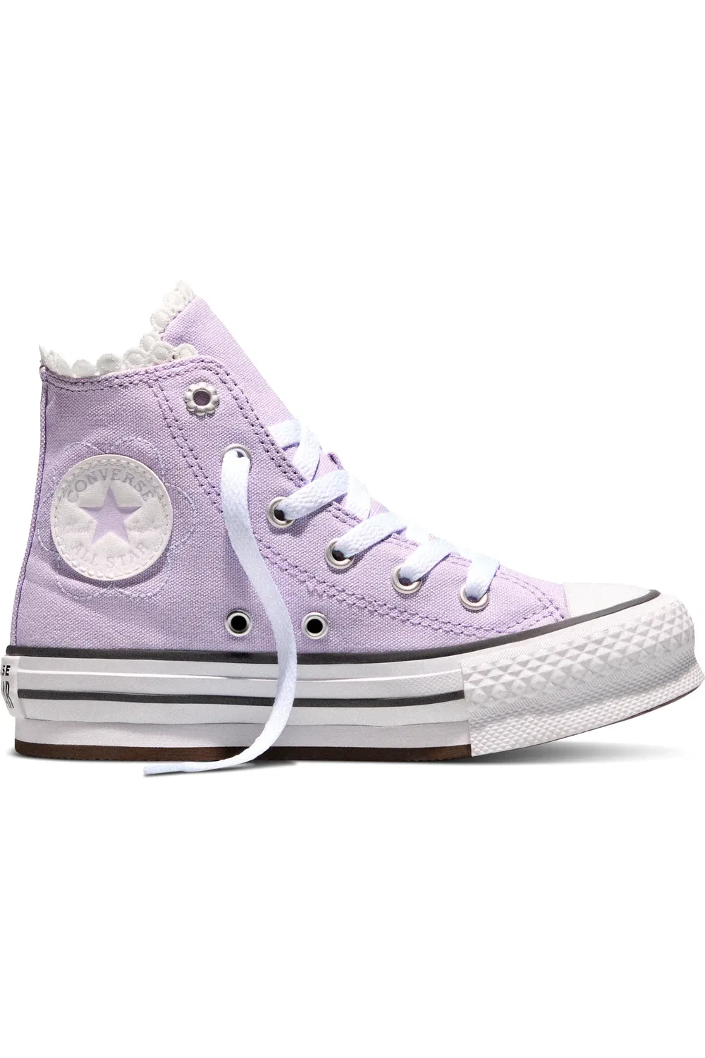 Детские кеды высокие на платформе Chuck Taylor All Star EVA Lift Converse, Lavender Latte/White/Black — фото 3
