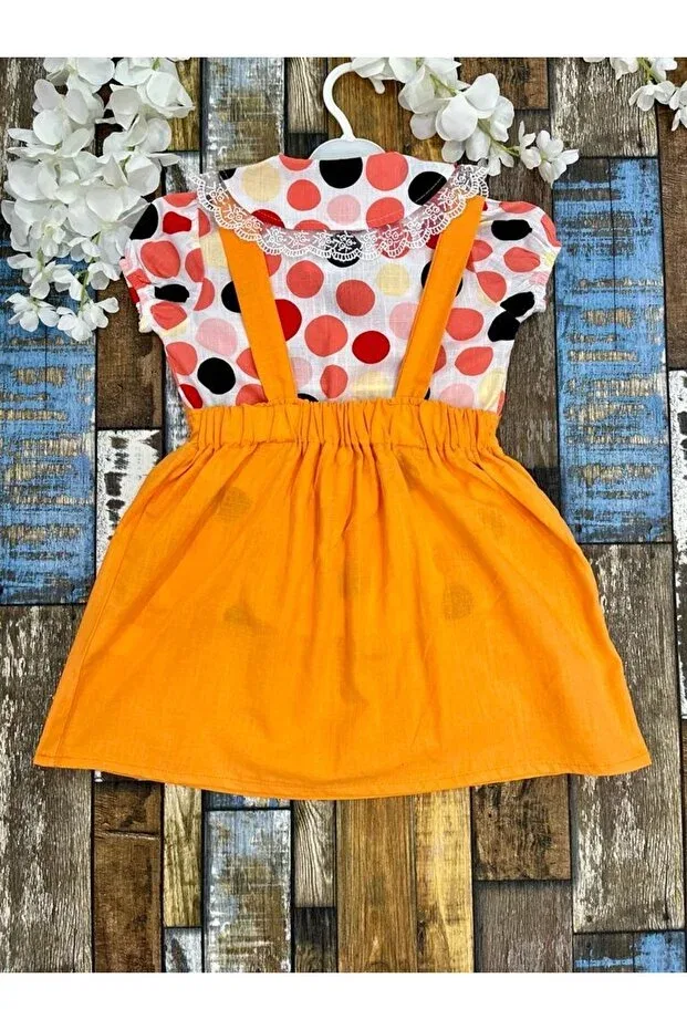 Детское платье для девочек с коротким рукавом Esterella, Orange — фото 2