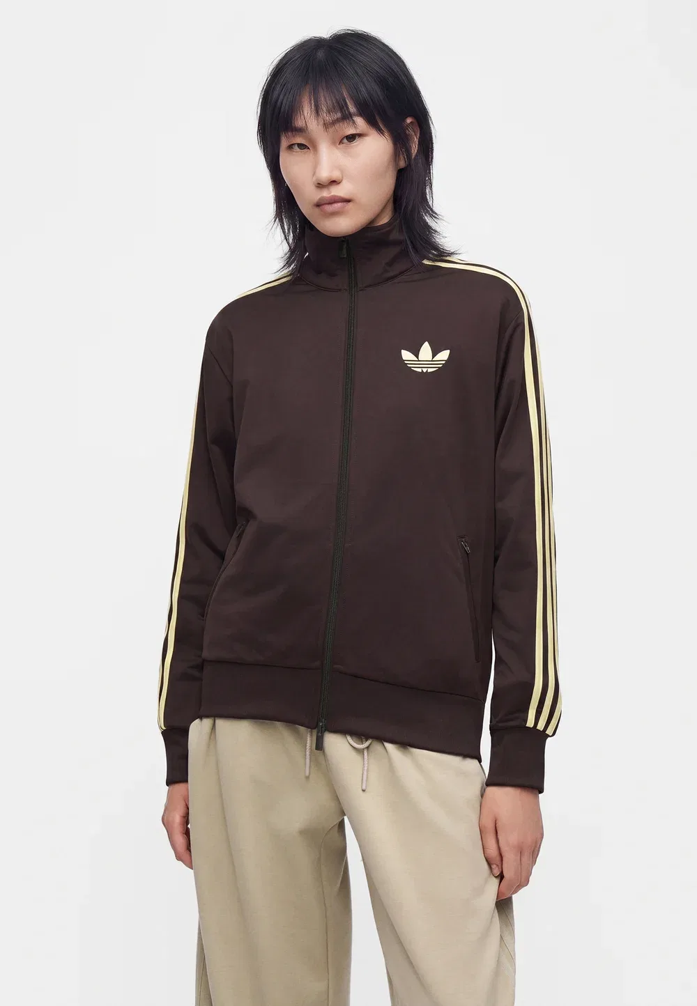 Свободная летняя куртка Firebird Adidas Originals, Aurora Coffee/Almost Yellow — фото 4
