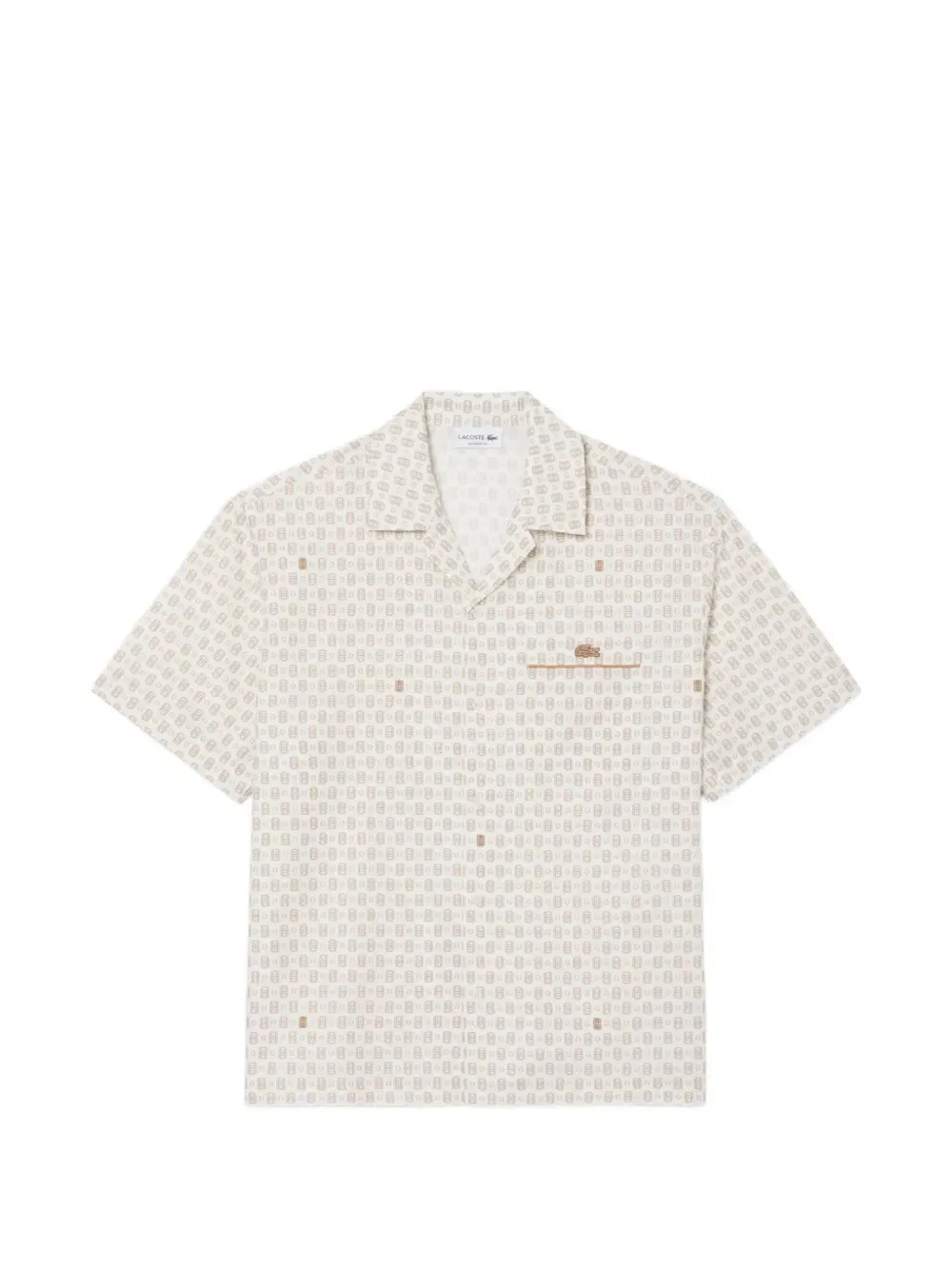 Рубашка с короткими рукавами с теннисным принтом Lacoste, бежевый