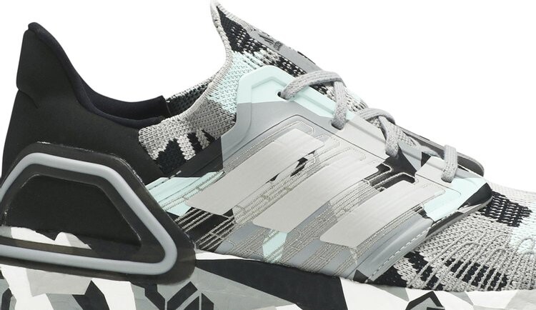 Кроссовки Adidas UltraBoost 20 'Geometric Pack - Black Frost Mint', черный — фото 3