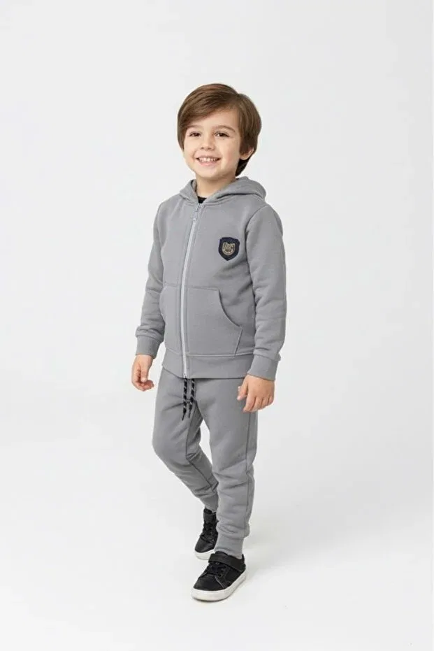 Детский спортивный костюм для мальчиков на молнии с капюшоном Mnk Baby&Kids, Gray