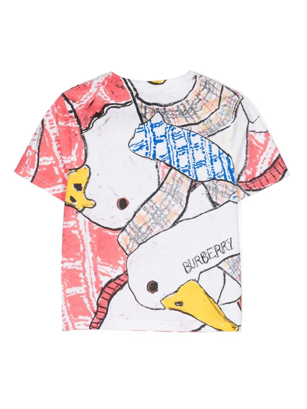 Детская футболка из хлопка с принтом Goose Illustration Burberry, White — фото 2