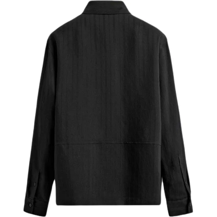 Мужская рубашка с лацканами Black ZARA, Черный — фото 3
