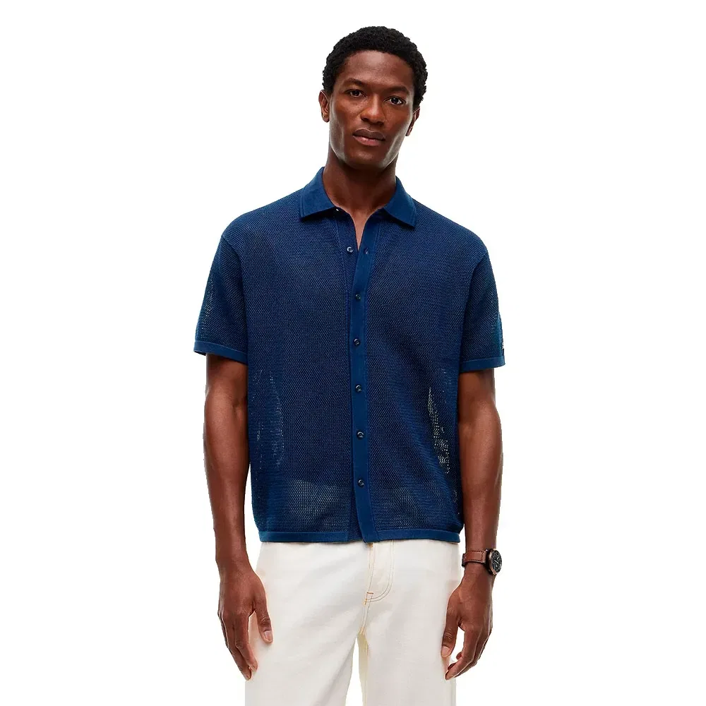Мужской пуловер с вафельным переплетением Tommy hilfiger, Blue