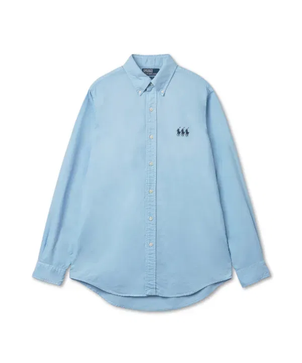 Оксфордская рубашка классического кроя, органический хлопок, Pony trio, Polo Ralph Lauren, синяя