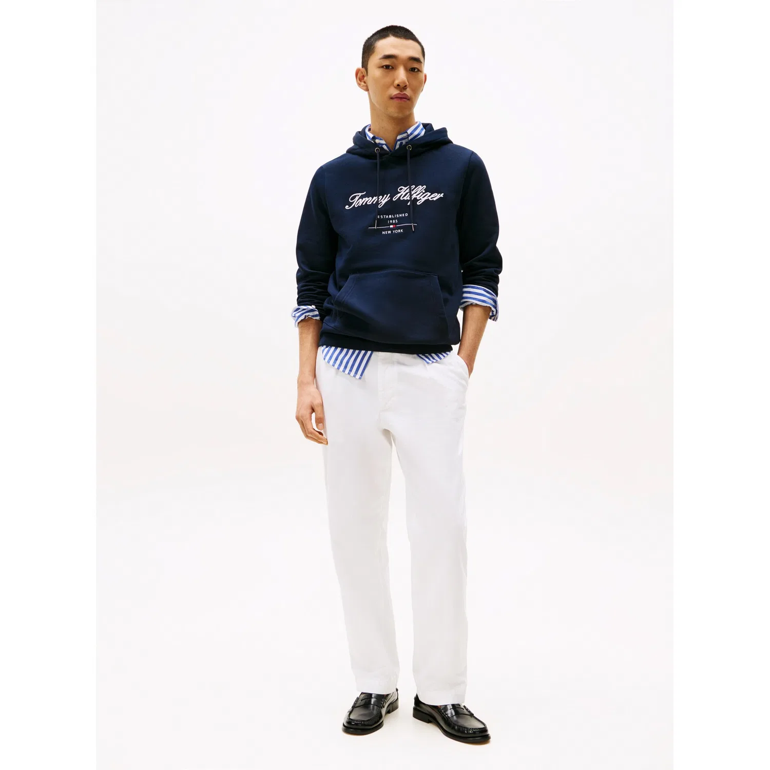 Мужской худи с капюшоном и вышитым логотипом Tommy Hilfiger, Desert Sky — фото 4