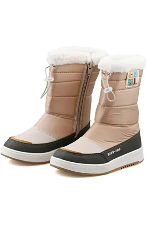 Детские снежные ботинки с водоотталкивающим покрытием Generic Brands, Nude Color — фото 2