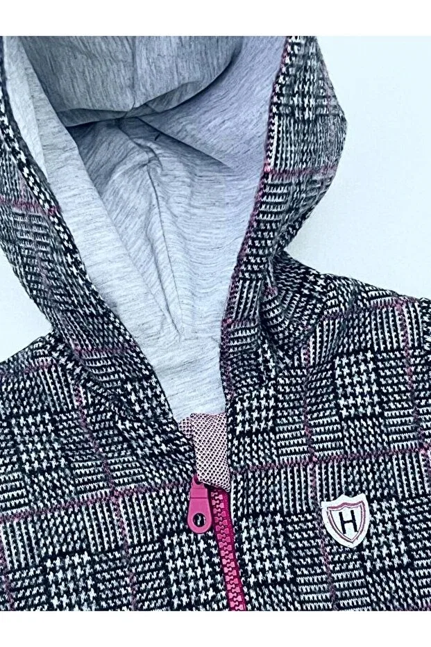 Детское пальто для девочек с капюшоном Kidaxi, Gray — фото 2