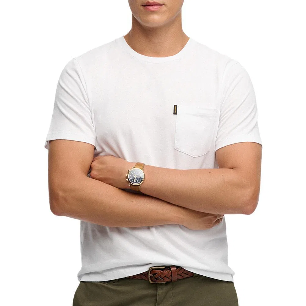 Мужская хлопковая футболка Superdry Classic Essential, Weiß — фото 2
