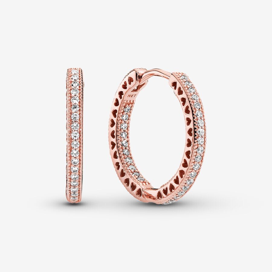 

Серьги Pandora Sparkle and Hearts, розовое золото
