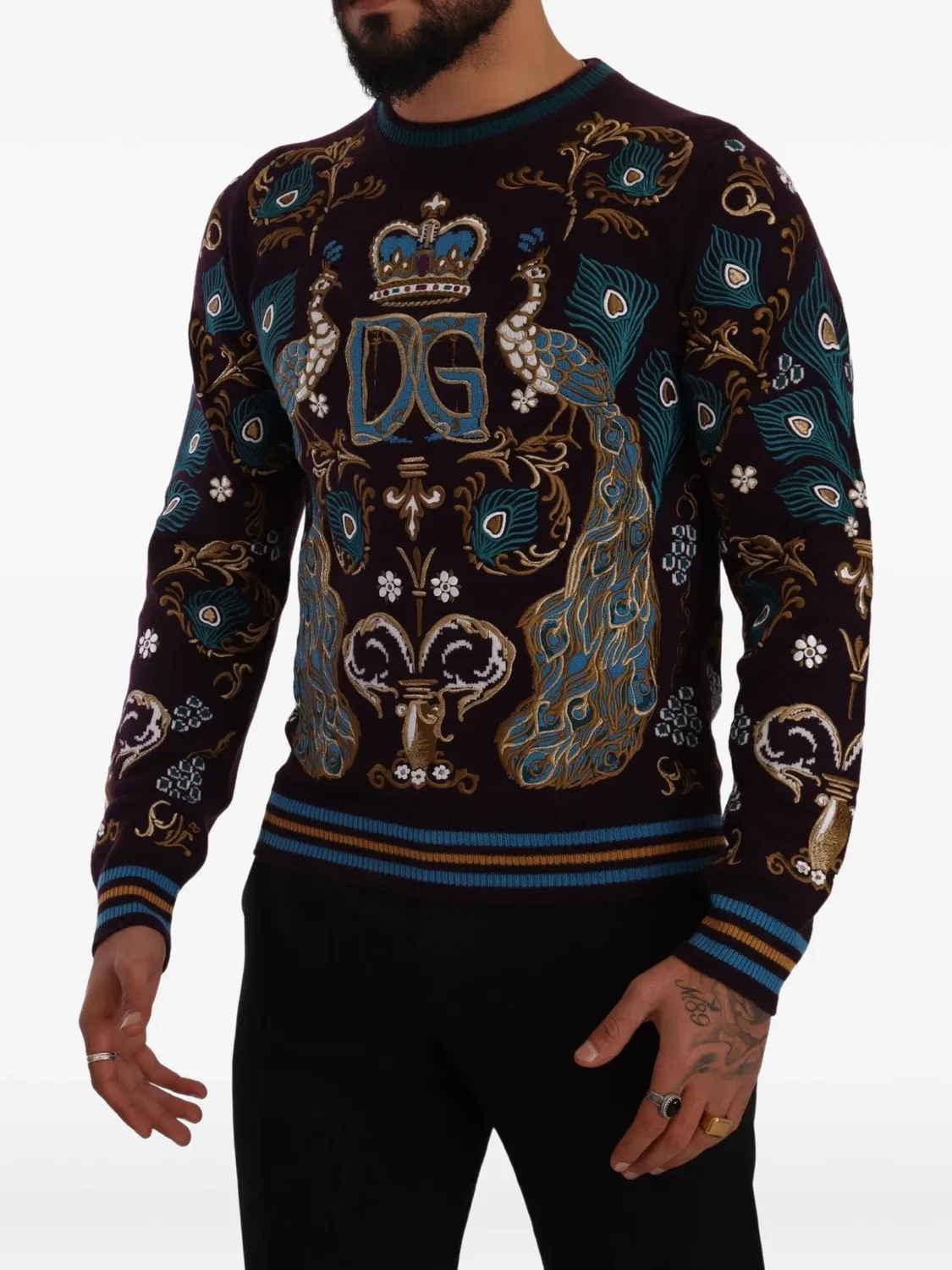 Джемпер DG Crown из кашемира Dolce & Gabbana, фиолетовый — фото 3