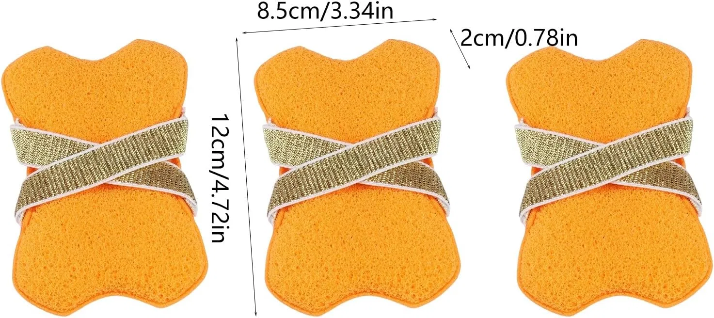 Мочалка для душа с мыльницей, Pjeghbvop, 3 шт, 12x8.5x2 см, C — фото 3
