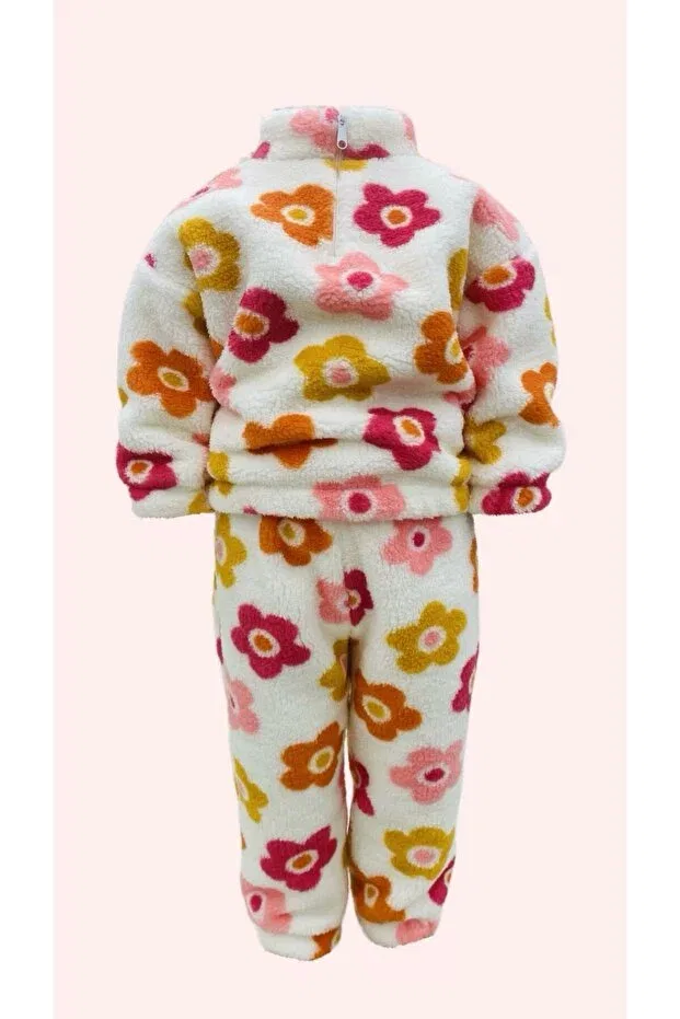 Детский спортивный костюм с принтом Velsoft flower printed tracksuit Gülerbebecix, Pink — фото 2