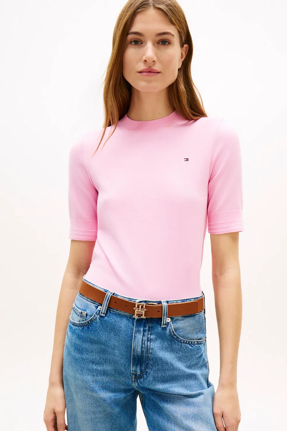 Женский джемпер с коротким рукавом Tommy Hilfiger, Pink — фото 2