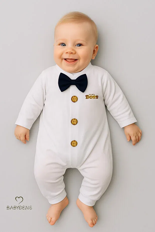 Детский комбинезон для мальчиков с длинным рукавом Little Boss Bow Tie Babyden'S, Navy Blue