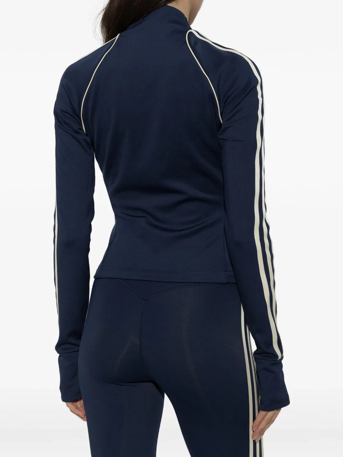 Толстовка на молнии с контрастными полосками Adidas, синий — фото 4