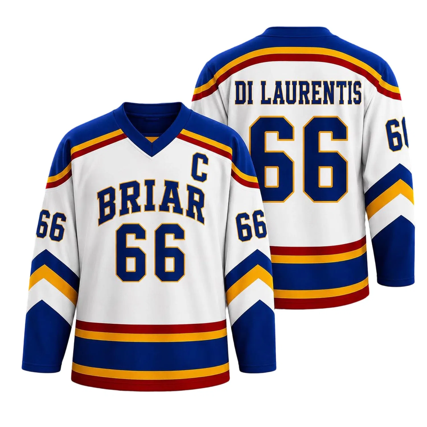 Мужская футболка с длинным рукавом с принтом Campus Briar U Hockey Jersey Graham 44 & Logan 22 & Tucker 46 & Laurentis 66, C26